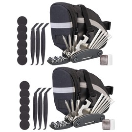 Semptec Urban Survival Technology 2er-Set 16in1-Fahrrad-Multitool-Werkzeug, Reifen-Reparatur-Set, Tasche