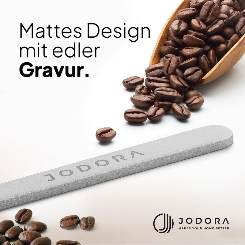 JODORA Design Espresso Spoon, Matte Silver, Set of 6 Espresso