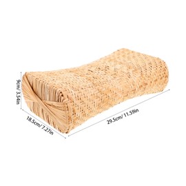 MERRYHAPY Vietnamese Rattan Decorative Pillow Summer Cooling Hollow Neck Rest for Sauna Travel Camping Washable Breathable Elder Comfort Unique Rattan Design