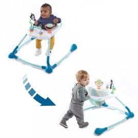 Kolcraft Tiny Steps Too 2-in-1 Infant and Baby Activity Push Walker with Stee...
