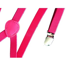 VPbao 1 Piece Suspenders, Y-Shaped, Unisex, Slim, Large Clip, Holds Securely for Men, Women, Kids, Casual, 0.6 inches (1.5 cm), Rosy, Width 0.6 inch (1.5 cm) Rose