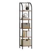 Hzuaneri Bookshelf Narrow Bookcase, Tall Storage Rack with Steel Frame,