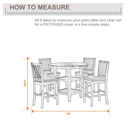 Waterproof Patio 4-6 Piece Chairs and Round Table Cover 76'' Dia All Weather Proof 600D Oxford Gray Outdoor Furniture Cover for Round Table