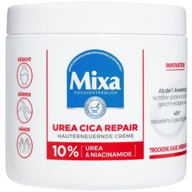 Mixa Urea Skin Renewing Cream with Urea & Niacinamide for Dry and Rough and Uneven Skin, Repairs and Smooths, Moisturiser for the Body, Hands and Face, Cica Repair+, 400 ml