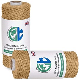 GHL 656 Feet / 200 mtrs - 180gms 2 Ply Jute Twine Natural Garden Twine Sisal String for Floristry, Gifts, DIY Arts & Crafts, Decoration and Recycling Hessian Rope
