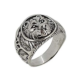 Treasure Bay Chunky Lion Design Silver Ring For Men Made from solid 925 Sterling Silver (Y)