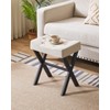 IBUYKE U-Shaped Linen Vanity Stool, Square Makeup Chair with X-Leg,