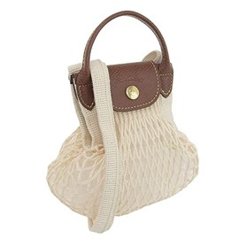 Longchamp 10139 HVH Le Pliage Fillet (ECRU/White) Women's Handbag, 2-Way Shoulder Bag, XS Crossbody Mesh Bag