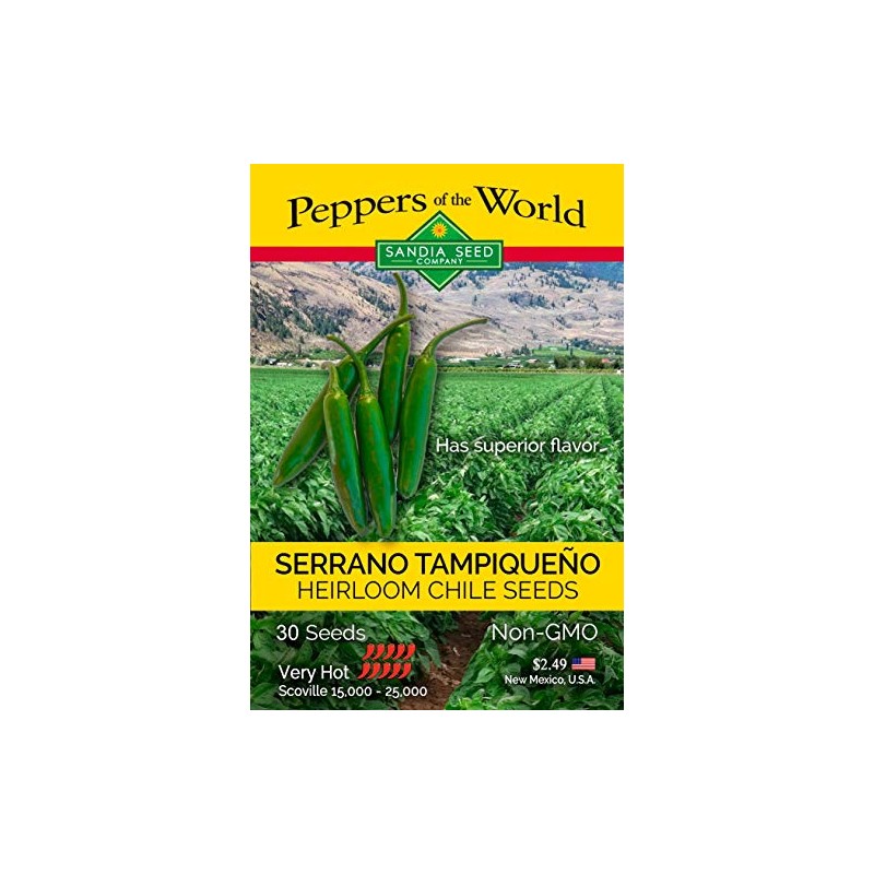 Serrano Tampiqueno Pepper Seeds - Hot and Delicious - Classic
