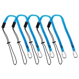 Palmer Safety Tool Lanyard w/Single Carabiner & Adjustable Loop End, Maximum Strength 7KG / 15.0lbs, 52" Total Length, Aluminum Screw Lock Carabiner T2203 (5-Pack)