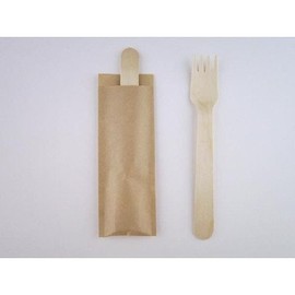 Disposable Wooden Fork 14 cm Unfinished Danger in a Bag of 50 