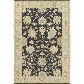 Dalyn Rugs Hatay HY2 Black 2'6" x 3'10' Soft Luxury Microfiber Washable Indoor Area Rug, Easy Clean, Non Shedding, Living Room Rug