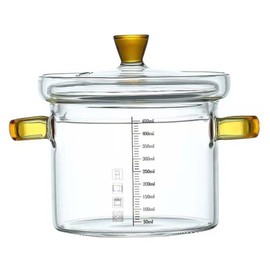 zaoalife Clear Cooking Pots Glass Stew Pot Glass Soup Pot With Lid Kitchen Stockpot Glass Cooking Pot Large Serving Bowl for Noodle,Soup,Milk,Tea