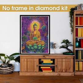 Bimkole DIY 5D Diamond Painting Kits Accessories Buddha, Flower Tree Diamond Painting Kit Full Round Drill Painting by Numbers Painting Embroidery Cross Stitch Diamond Decoration 30 x 40 cm