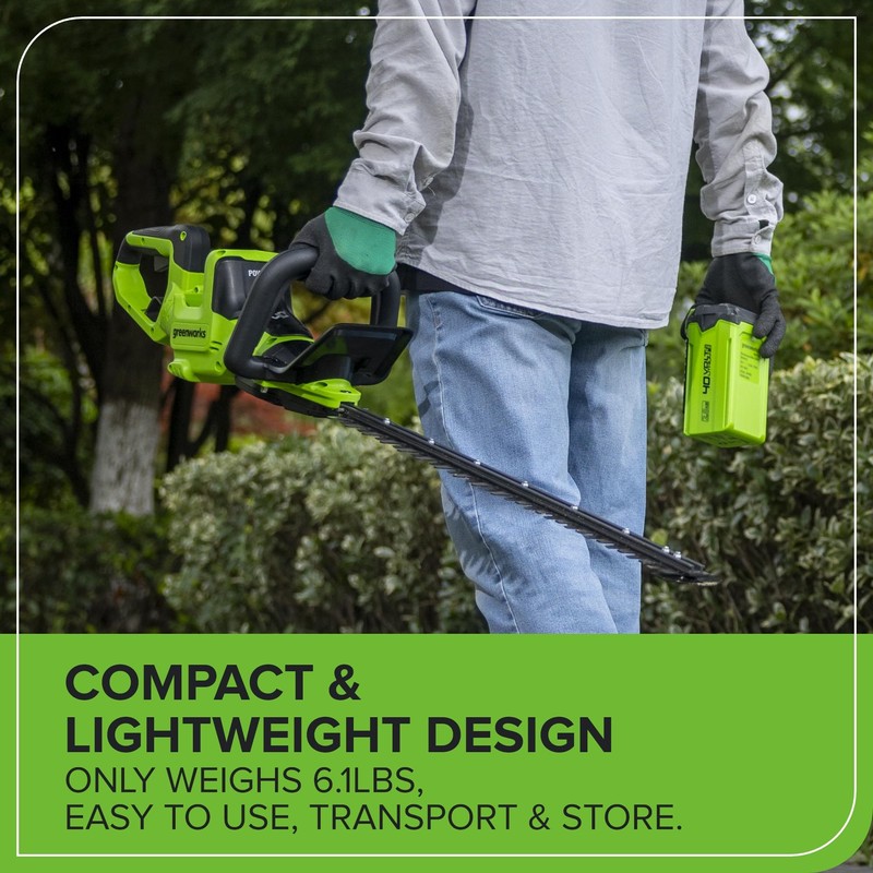 Greenworks 40V 26in Brushless Hedge Trimmer, Tool only