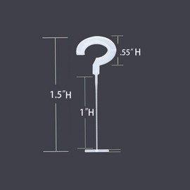 Acuteye 1-1/2" J Hook Fasteners for Standard Tagging Guns, J-Hook Plastic Fasteners, 1.5" L Tag Gun J-Hooks, 5000 Pcs (Transparent Color)