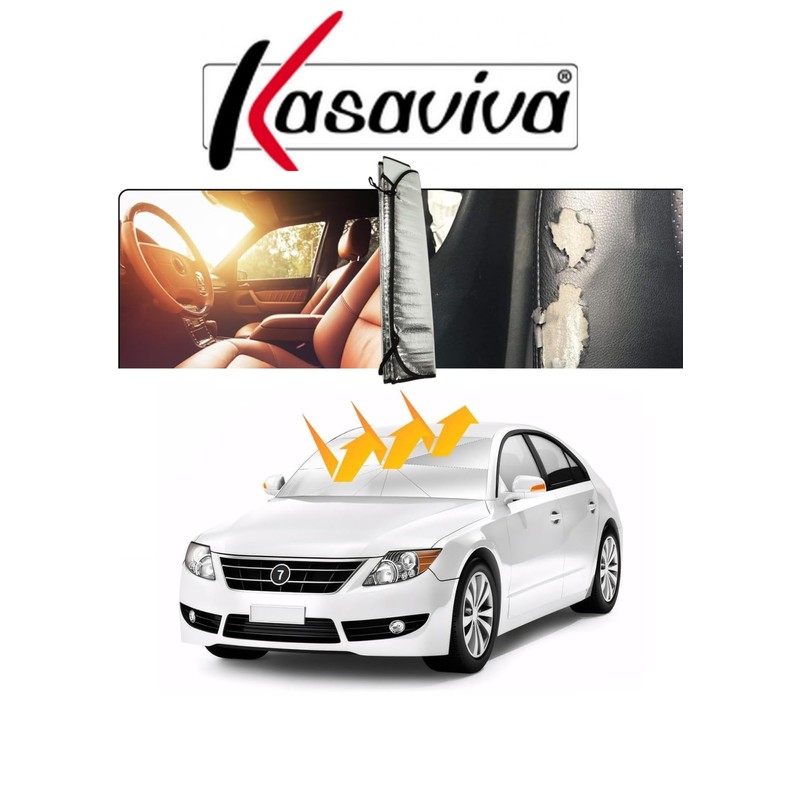 Kasaviva Silver Folding Car Sun Shade High Reflective UV Protection