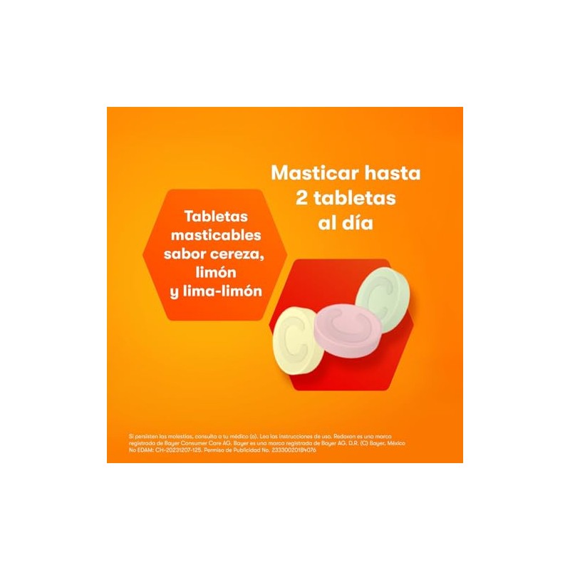 Redoxon Infantil Vitamina C 100mg, Vitaminas para Nios, Sabores Cereza,