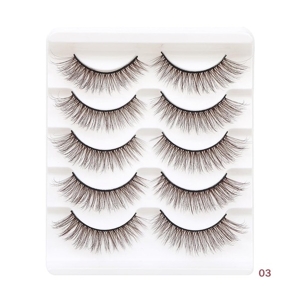 Brown Lashes, Natural False Eyelashes Extensions, 8D Faux Mink Wispy