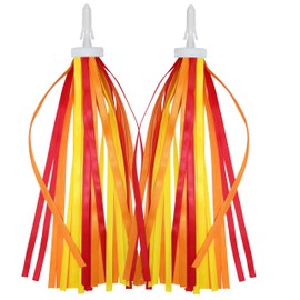 ARTCXC 2pcs 29cm Length Polyester Silky Ribbons Streamers Bike Tassels Handlebar Tassels for Children Kid's Bike,Bicycle,Scooter,Baby Carrier Grips Decoration (Orange)