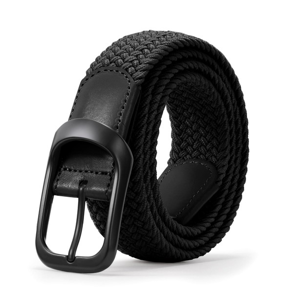 JASGOOD Men Elastic Braided Woven Belt, Casual Stretch Golf Belt
