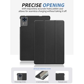 Case for DOOGEE T36 Tablets 12 inch, yystao Slim Stand Tri-Fold Hard Protective Case Cover Compatible with DOOGEE Tablet T36, Shockproof & Dustproof, Black