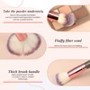 Makeup Brush Sets, 10 Pcs Double-Ended Foundation Brushes with Angled/Round