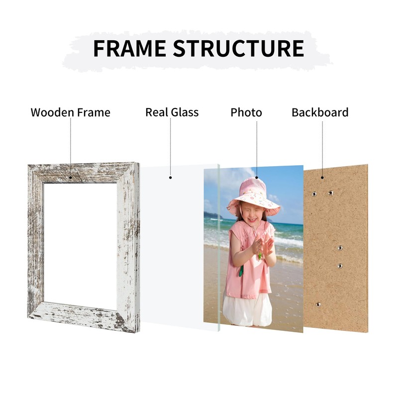 ccdcc 5x7 Collage Picture Frames Set of 2, Rustic Wooden