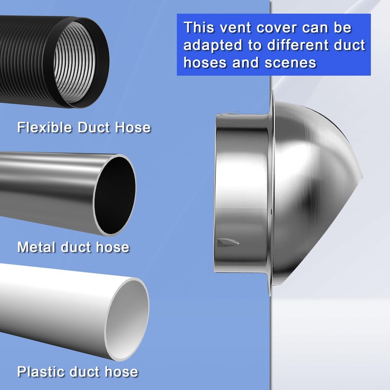12 Inch Dryer Vent Cover Stainless Steel Round Air Ventilation