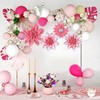 ADLKGG Paper Flower Fan Party Decorations, Pink Paper Fan Flower
