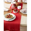DII Variegated Tabletop Collection, Table Runner3x72, Tango Red