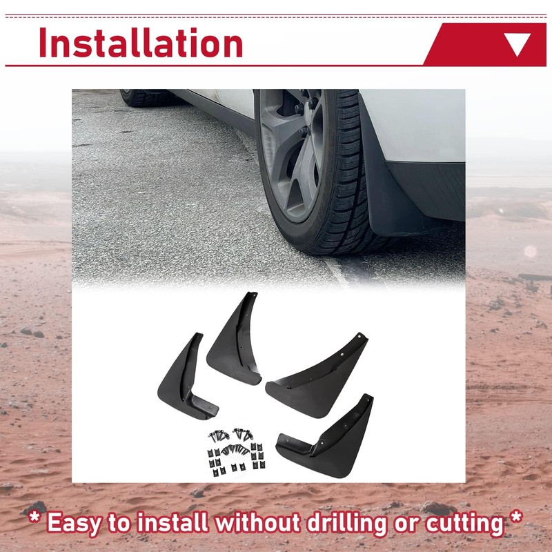 HECASA Heavy Duty Mud Flaps Guards Compatible with 2015-2023 Dodge