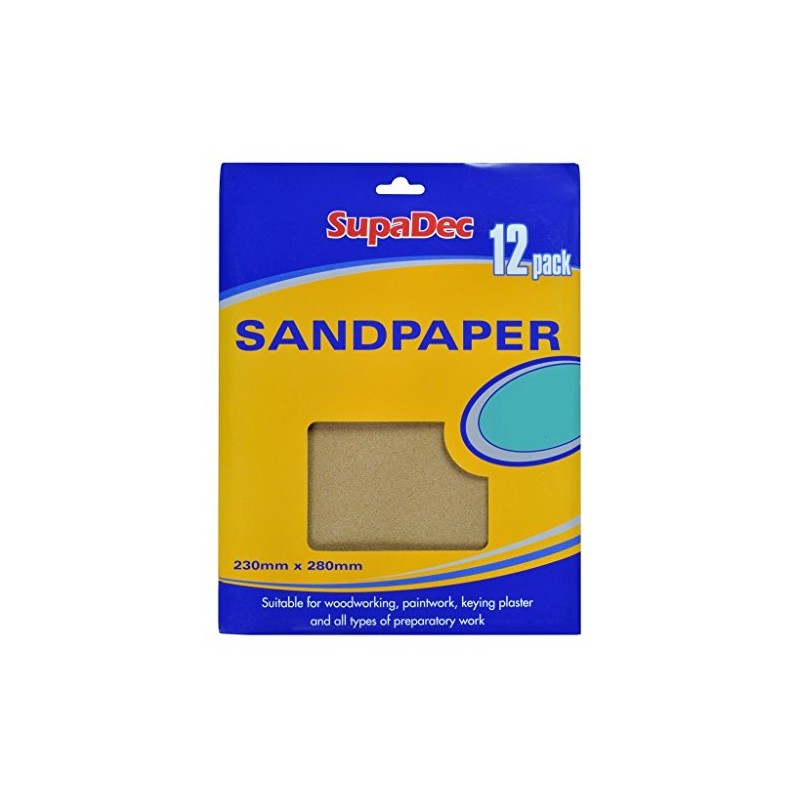 SupaDec General Purpose Sandpaper Pack 12 Assorted