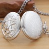 Tiong Silvery Hollowed Out Double Deer Quartz Men's Pocket Watch,Luminous