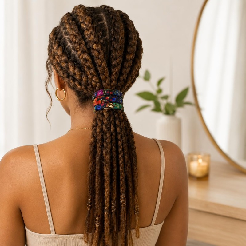 Cctetn 3 Pack Spiral Hair Ties Boho Accessories for Thick