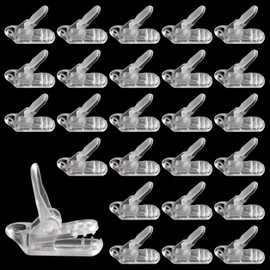 Lyeteung 25 PCS Tarp Clips, Plastic Awning Clamp Grip, Tent Clamp, Alligator Clamp Tent Snaps for Camping, Tarps, Caravan, Garden Shade Cloth, Transparent