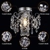 Q&S Small Crystal Chandelier Flush Mount Ceiling Light Fixtures Modern