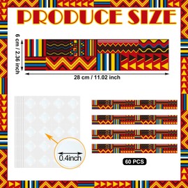 Geyoga 60 Pcs Black History Month Bulletin Board 55ft African Weave Border Colorful Cutouts Bulletin Board Trim Black History Month Themed Decoration Border for School Classroom Chalkboard Office Home