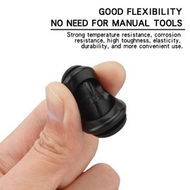 Leliafleury 20Pcs Closed Rubber Grommet Black Rubber Hole Plugs Electrical Wire Gasket for Protecting Wires Plugs Cables (20x25mm)