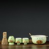 Japanese Matcha Tea Ceremony Set, Ceramic Cat Design Bowl with