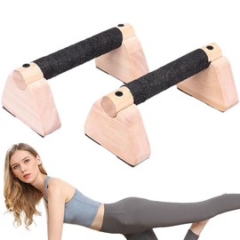 Push up Handles - Strength Training Pushup Stands Calisthenics Bars | 2X Workout Equipment with Ergonomic Wooden Grips for Calisthenics, Fitness Training
