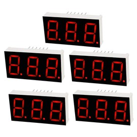 uxcell Common Cathode 12 Pin 3 Bit 7 Segment 1.48 x 0.75 x 0.31 Inch 0.55" Red LED Display Digital Tube 5pcs