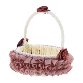 CAXUSD Elegant Hand Woven Wedding Flower Storage Basket Multi Functional Candy Organizer DIY Decorative Basket for Bridal Showers Parties and Wedding Decor and Rope Design