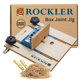Router Table Box Joint Jig - Finger Joint Indexing Keys w/Three Finger Widths ¼”, ⅜” & ½” - Stable MDF Router Fence w/Low-Friction Melamine Coating - Knobs to Lock Platform w/ ¾” Miter Slot