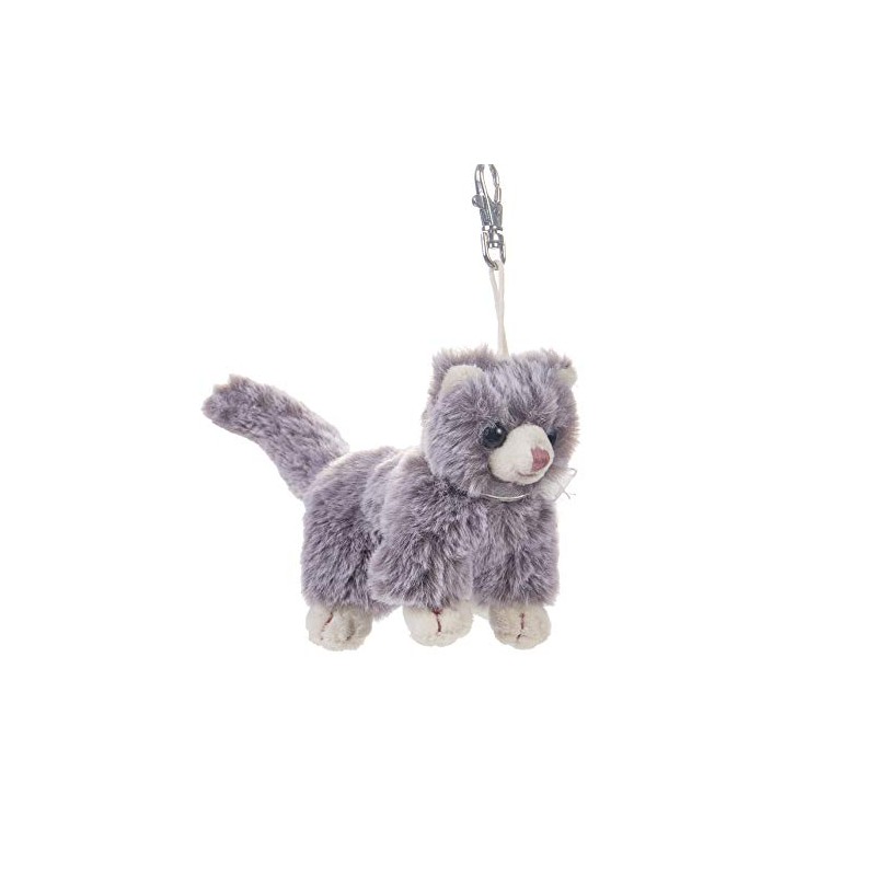 Dilly Dudu Gray Cat Plush Keychain - Soft and Cuddly