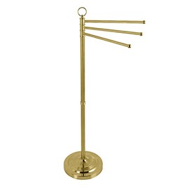 Kingston Brass CC2027 Vintage Freestanding Towel-Rack, Brushed Brass