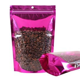 100 Pack Smell Proof Bags, Resealable Mylar Bag with Clear Window, Foil Pouch Stand-up for Food Self Sealing Storage, Scratch Resistant Hand Storage. (Purple, 5.5×7.9 inch)