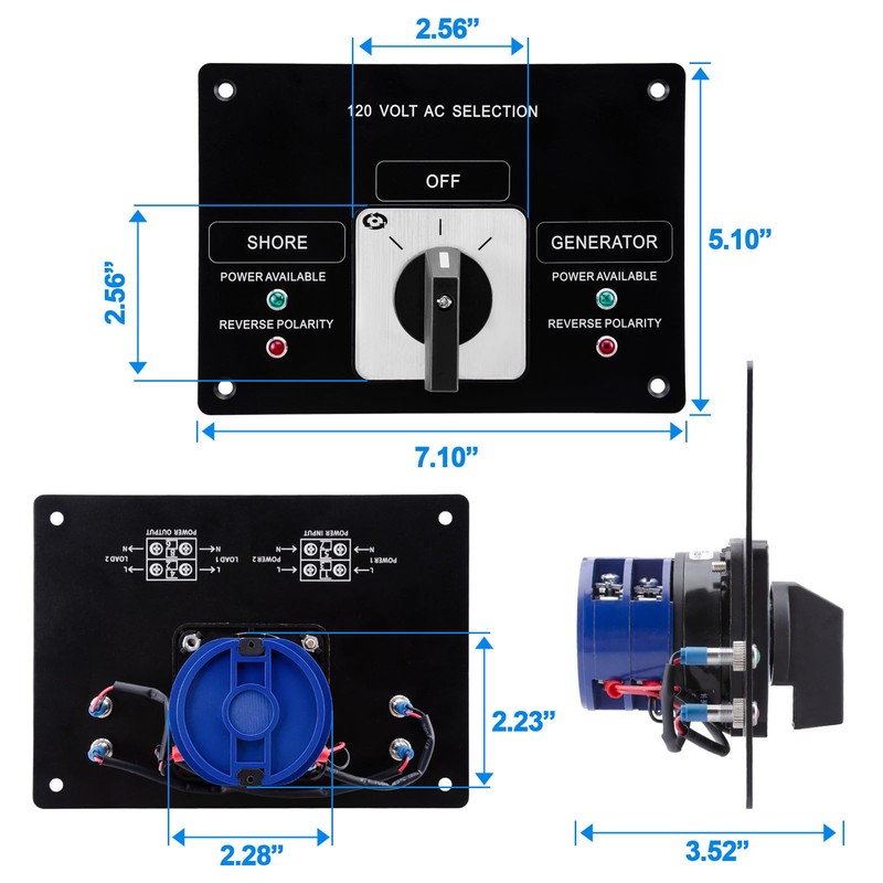 Sekelo AC Rotary Switch Panel 2 Position 120V 30A- Efficient