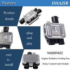 940009402 Engine Radiator Cooling Fan Relay Control Unit Module Compatible with Ford Galaxy for Ford S Max for Jaguar X-Type for Land Rover Freelander for Range Rover Evoque 940004302