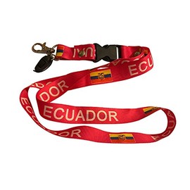 Lanyard Neck Strap Necklace Key Chain Card Badge Holder – America (1-Pack, Country: Ecuador)